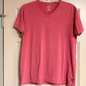 Oakley Men's Size XL Slim Fit Light Red V-Neck T-Shirt